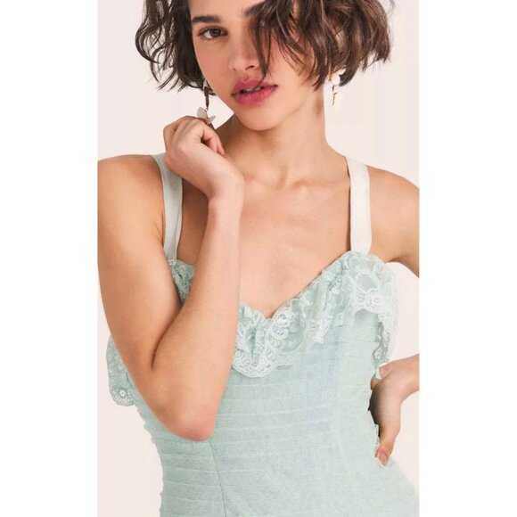 NWT LoveShackFancy Sharelle Gown mint blue SZ 4 Retail 895 - Picture 5 of 9
